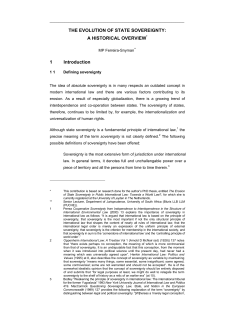 THE EVOLUTION OF STATE SOVEREIGNTY: A HISTORICAL