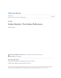 Indian Identity--Post Indian Reflections