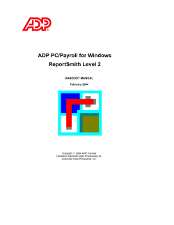ADP PC/Payroll for Windows ReportSmith Level 2