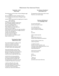 Modernism: Four American Poems