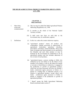the delhi agricultural produce marketing (regulation) act, 1998