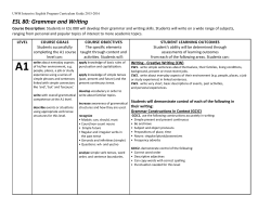 ESL 80: Grammar and Writing