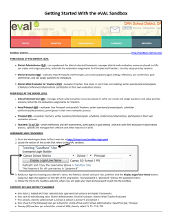 Getting Started With the eVAL Sandbox