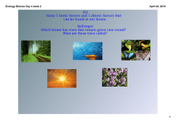 Ecology Biomes Day 4 week 2