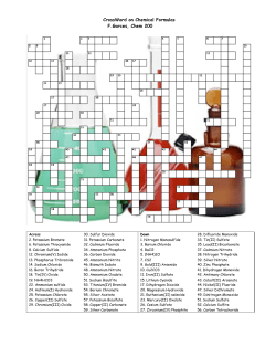 CrossWord on Chemical Formulas F.Garces, Chem 200