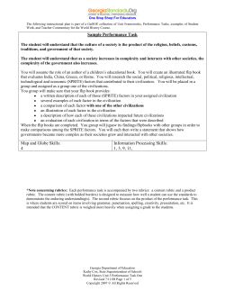 Sample Performance Task