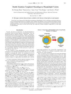 Double Emulsion Templated Monodisperse Phospholipid Vesicles