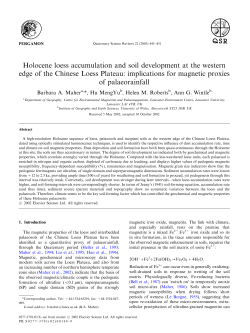 Holocene loess accumulation and soil development at the western