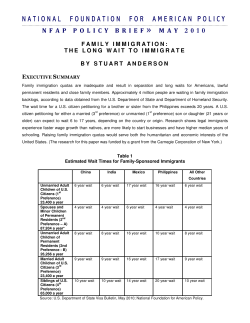 Family Immigration: The Long Wait to Immigrate