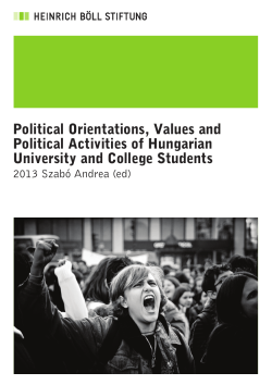 Political Orientations, Values and Political Activities of