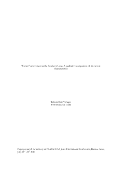 Women`s movement in the Southern Cone. A qualitative comparison