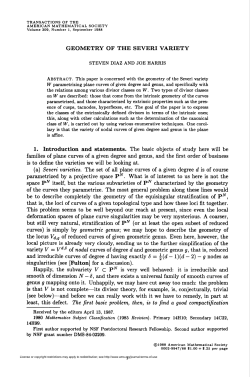 geometry of the severi variety - American Mathematical Society