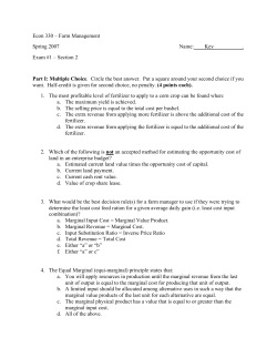 Econ 330 &ndash; Farm Management Spring 2007 Name: Key . Exam #1