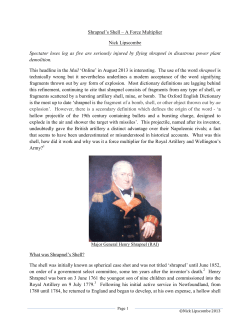 Shrapnel`s Shell &ndash; A Force Multiplier Nick Lipscombe Spectator