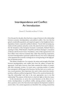 Interdependence and Conflict: An Introduction