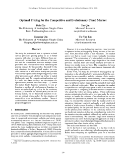 Optimal Pricing for the Competitive and Evolutionary Cloud Market