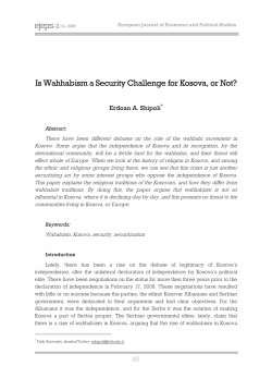 Is Wahhabism a Security Challenge for Kosova, or Not?