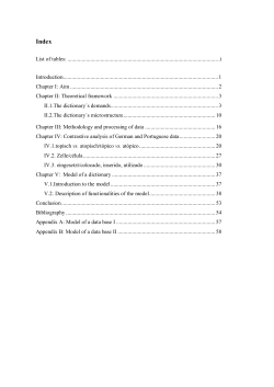 List of tables - RUN - Universidade NOVA de Lisboa