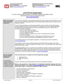 Joint Permit Application - West Bloomfield Township