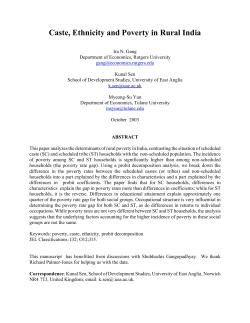 Caste, Ethnicity and Poverty in Rural India