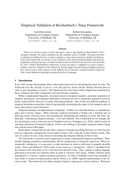 Empirical Validation of Reichenbach`s Tense