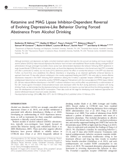 Ketamine and MAG Lipase Inhibitor-Dependent Reversal of