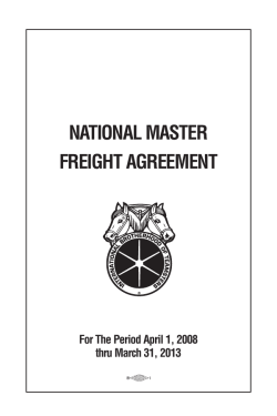 National Master Freight Agreement