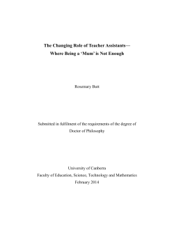 The Changing Role of Teacher Assistants