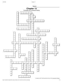 Chapter 13 Worksheet