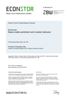News media sentiment and investor behavior
