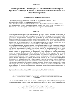 Extremophiles and Chemotrophs as Contributors to