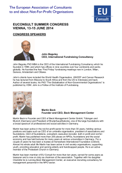 EUConsult - Speakers - Summer Congress 2014