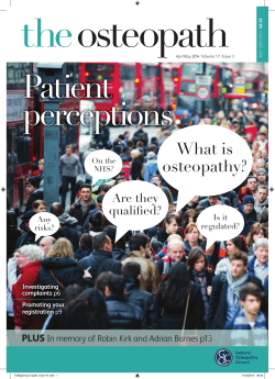 the osteopath April-May 2014 - General Osteopathic Council