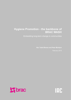 Hygiene Promotion - the backbone of BRAC WASH