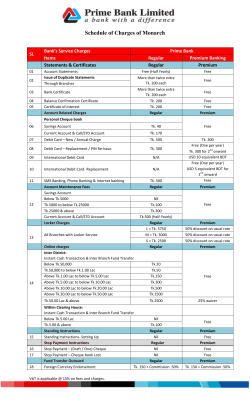 Schedule of Charges of Monarch