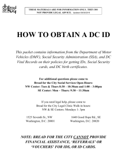 HOW TO OBTAIN A DC ID