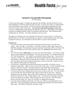 Caring for Yourself after Rhinoplasty
