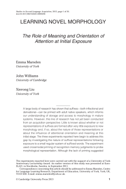 learning novel morphology