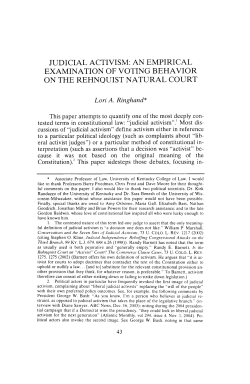 JUDICIAL ACTIVISM: AN EMPIRICAL EXAMINATION OF VOTING