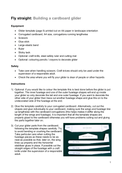 Instructions and glider template for cardboard glider