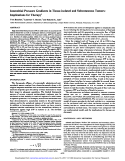 Interstitial Pressure Gradients inTissue