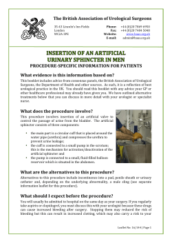 Insertion of an artificial urinary sphincter (AUS) in men
