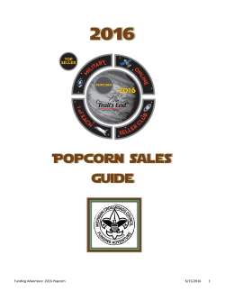 Funding Adventure: 2016 Popcorn 6/15/2016 1