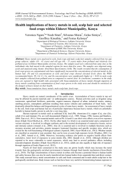 Health implications of heavy metals in soil, scalp hair and selected
