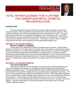 total hip replacement for a lifetime