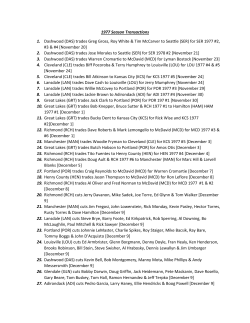 1977 Season Transactions 1. Dashwood (DAS) trades