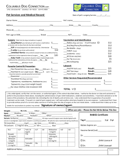 Medical Admission Forms - Columbus Dog Connection