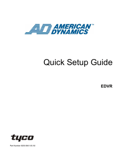 Quick Setup Guide - American Dynamics