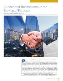 Candor and Transparency in the Service of Purpose