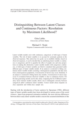Distinguishing Between Latent Classes and Continuous Factors